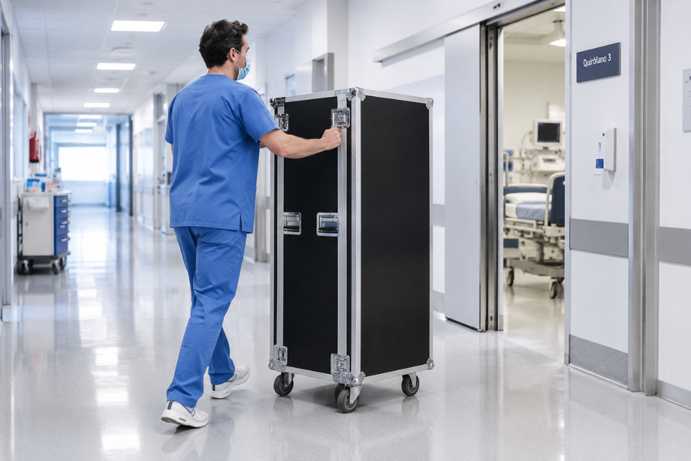 cajones de transporte para instrumental hospitalario